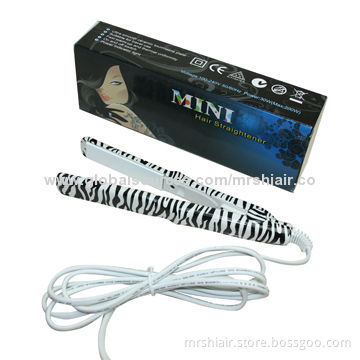 White Color Zebra-striped Mini Straightening Irons Portable Ceramic Hair Straighteners